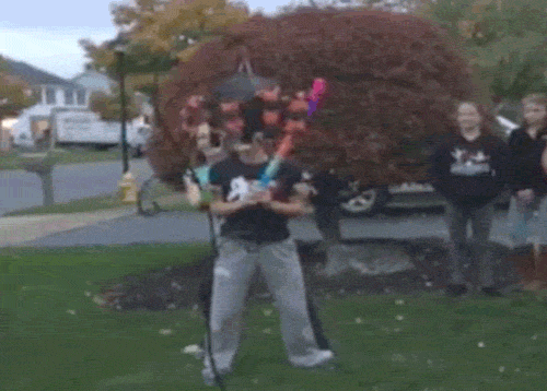 Funny Parlor Game Bat Hitting Fail GIF