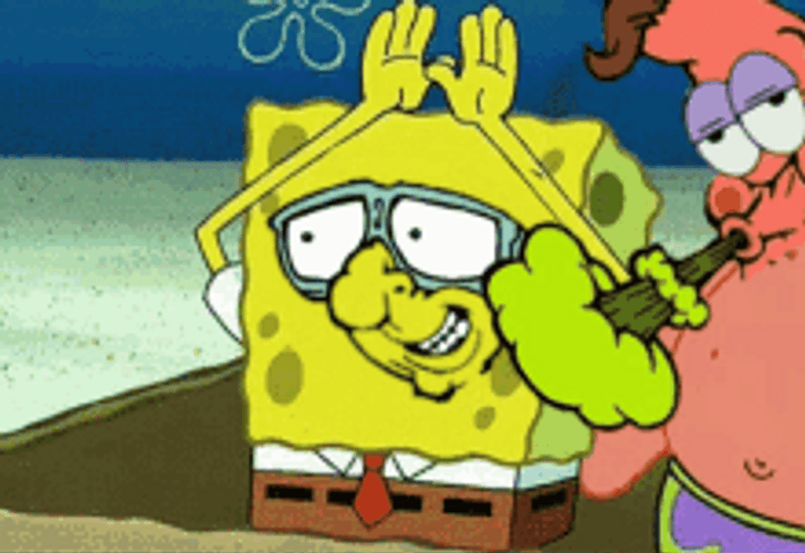 Funny Patrick Star Spongebob Rainbow Hands GIF