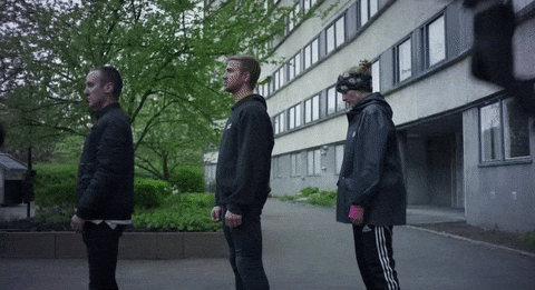 Funny People Dropping Domino Effect GIF
