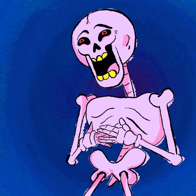 Funny Pink Skeleton GIF