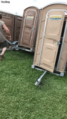 Funny Portable Toilet Breaking Fail GIF