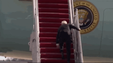 Funny President Joe Biden Falling GIF