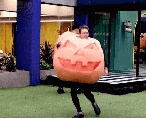Funny Pumpkin Mascot Dance GIF