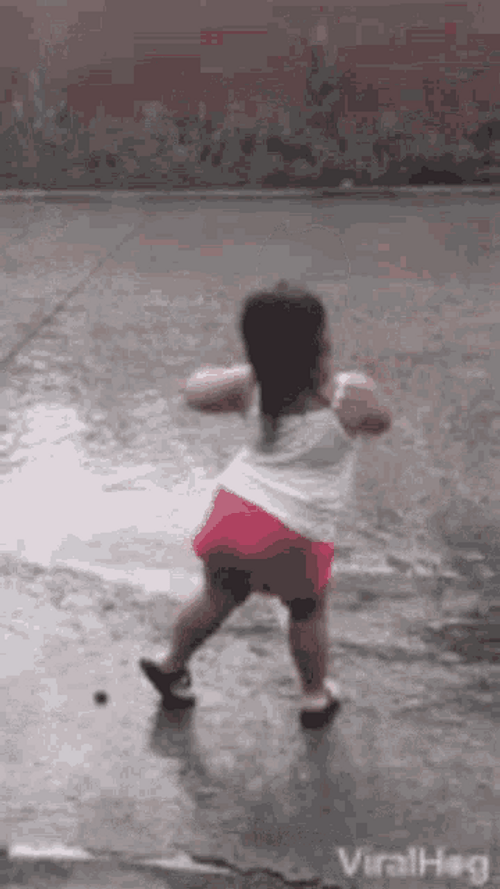 Funny Rain Dancing Baby Girl GIF