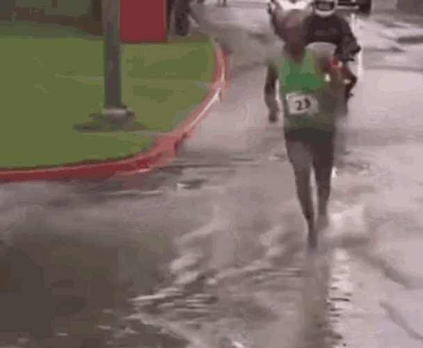 Funny Rain Running Man Race Candidate GIF
