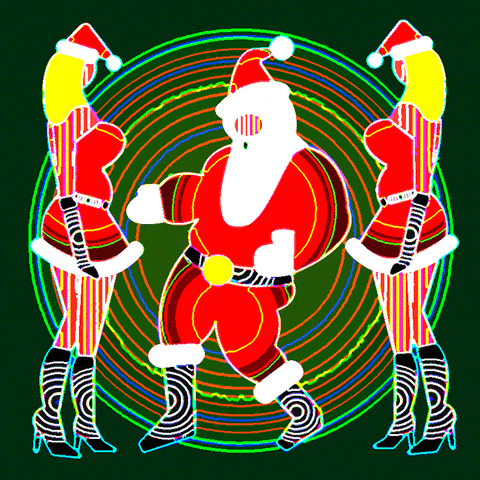 Funny Retro Santa Dancing GIF