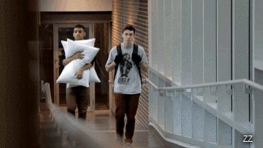 Funny Road Pillow Fight Prank GIF