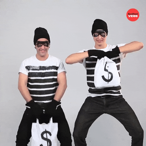 Funny Robbers Flexing Loots GIF