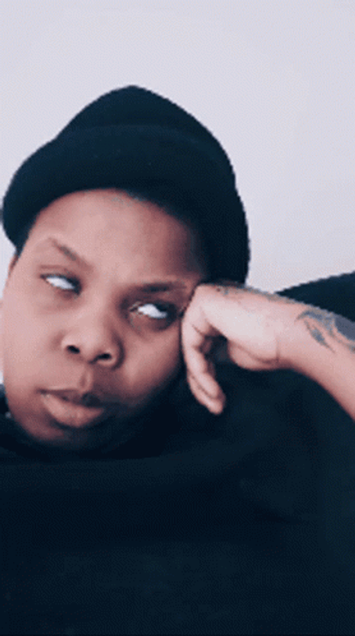Funny Rolls Eyes Of Lady In Black GIF