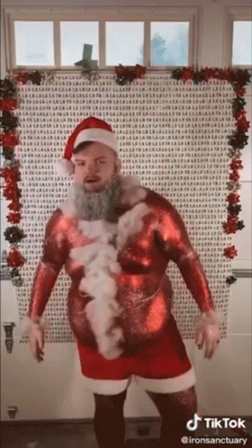 Funny Chubby Santa Grooving GIF