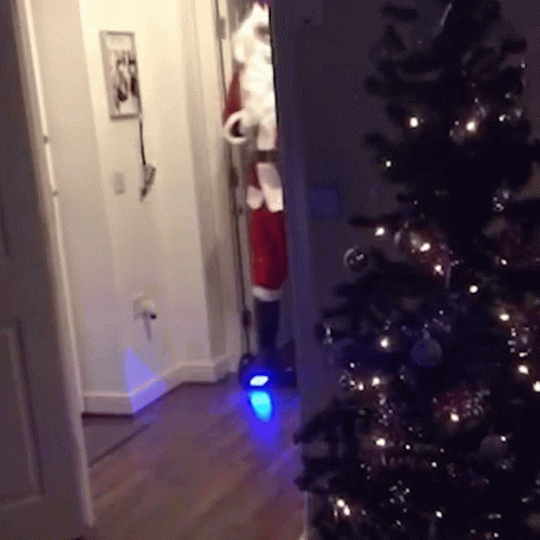 Funny Santa In Hoverboard Falling GIF