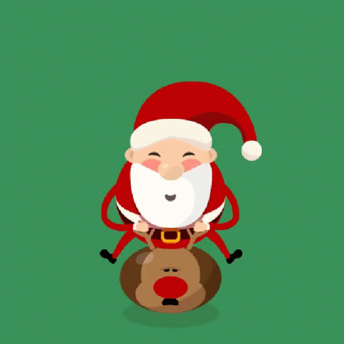 Funny Cartoon Santa Bouncing GIF