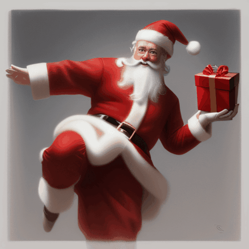 Funny Santa Changing Gifts GIF