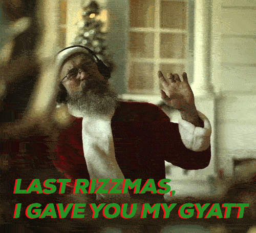 Funny Santa Claus Singing Last Christmas Rizz Meme GIF