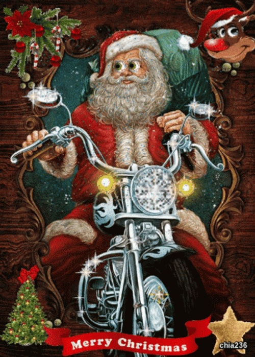 Funny Santa Googly Eyes GIF