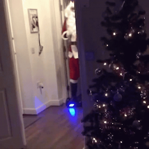 Funny Santa In Hoverboard Falling GIF