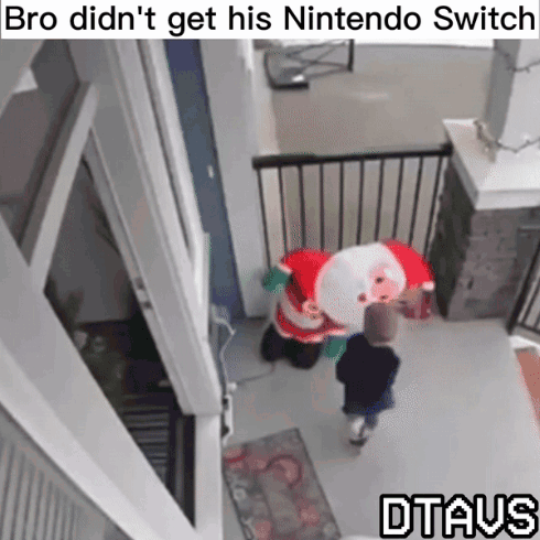 Funny Santa Inflatable Beaten Up GIF