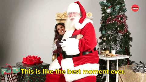 Funny Santa Sitting On Lady's Lap GIF