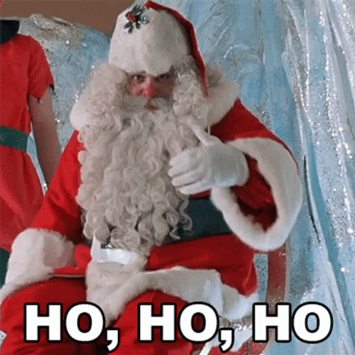 Funny Santa White Beard Laughing  GIF