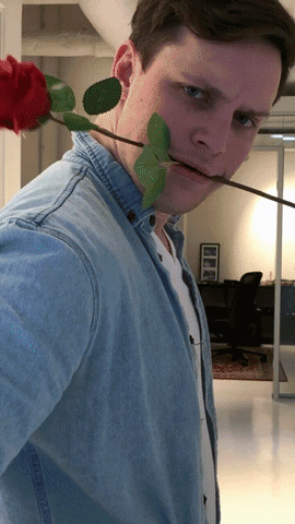 Funny Sexy Man Rose Bite Valentines Day GIF
