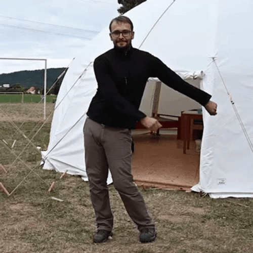 Funny Shimmy Dance Camping Tent GIF