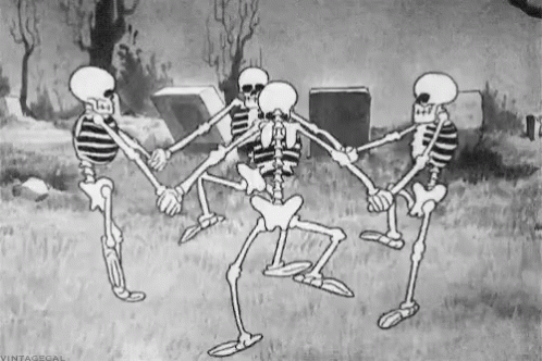 Funny Skeleton Circling Around GIF