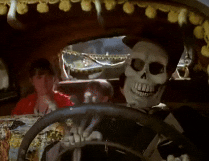 Funny Skeleton Driving A Car GIF