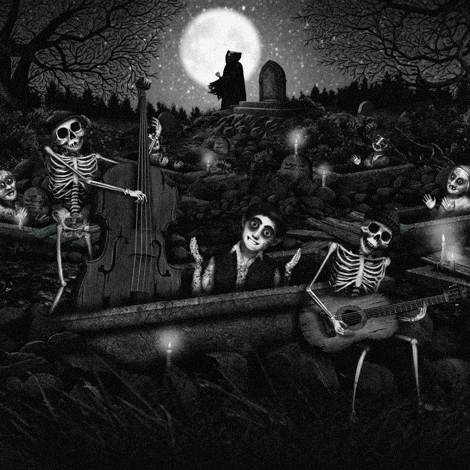 Funny Skeleton Group Vibing GIF