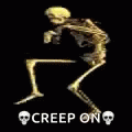 Funny Skeleton Tip Toeing Creep On GIF