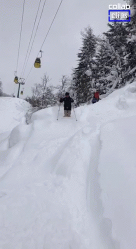 Funny Skiing Fail Slide GIF