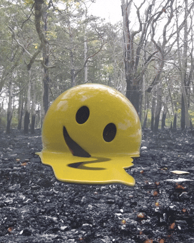 Funny Smiley Emoji Melting Down GIF