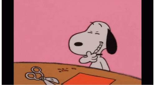 Funny Snoopy Giving Valentines Gift To Woodstock GIF