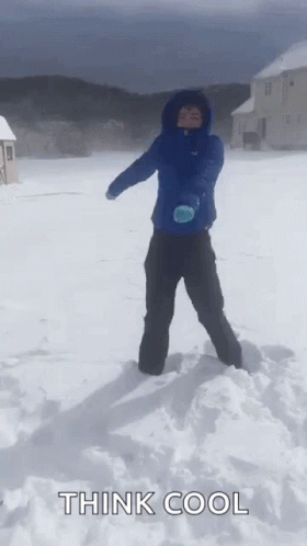 Funny Snow Kid Dancing Think Cool GIF