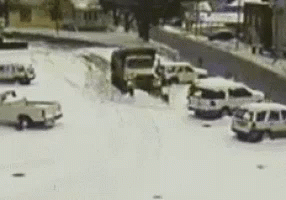 Funny Snow Truck Fail GIF