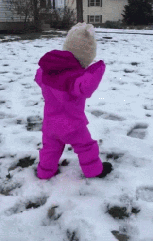 Funny Snow Kid Tripped GIF