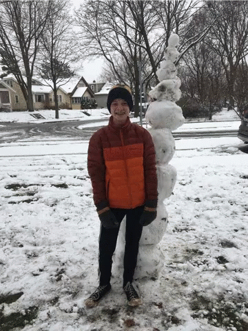 Funny Snow Pile Collapse GIF