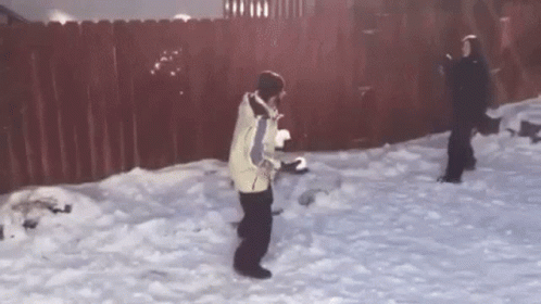 Funny Snow Ball Dodge Fail GIF