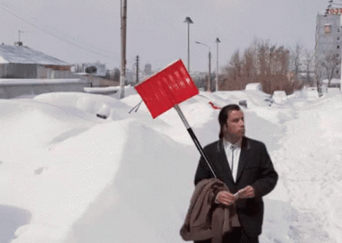 Funny Snow John Travolta GIF