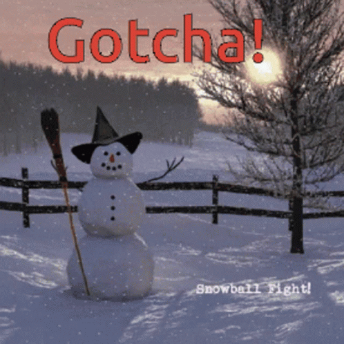 Funny Snow Man Gotcha GIF
