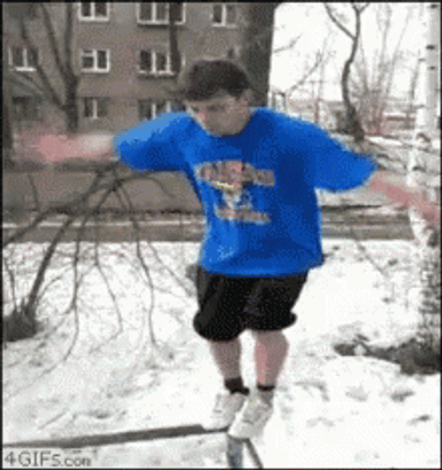 Funny Snow Back Flip Fail GIF