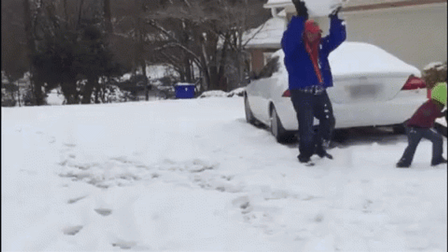 Funny Snow Fight GIF 