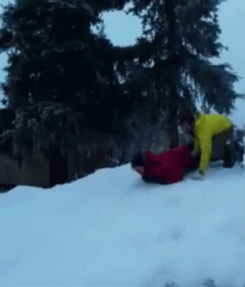 Funny Snow Man Slide GIF