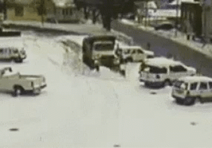 Funny Snow Truck Fail GIF