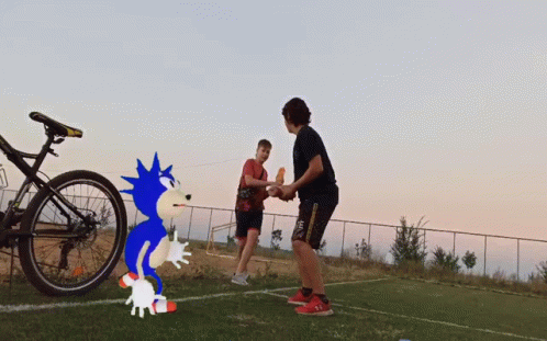 Funny Sonic Copying A Man GIF