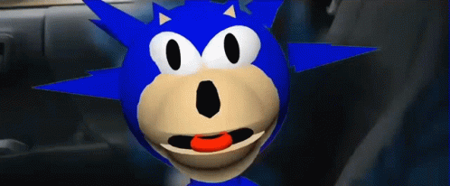 Funny Sonic Face Up Close GIF