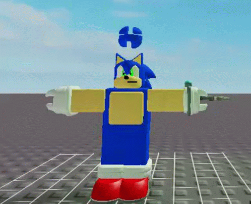 Funny Sonic Roblox Holding A Gun GIF
