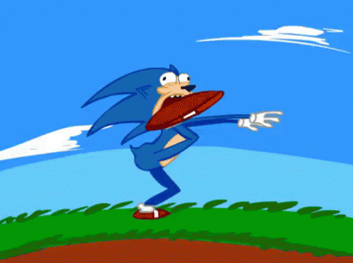 Funny Sonic Speeding With Open Mouth GIF