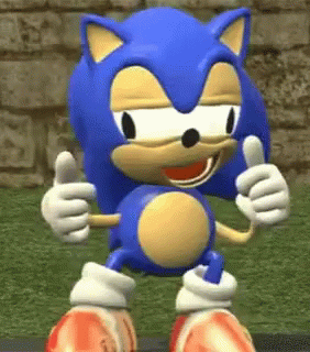 Funny Sonic Two Thumbs Up GIF