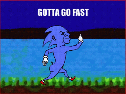 Funny Sonic With Blue Body And Face GIF