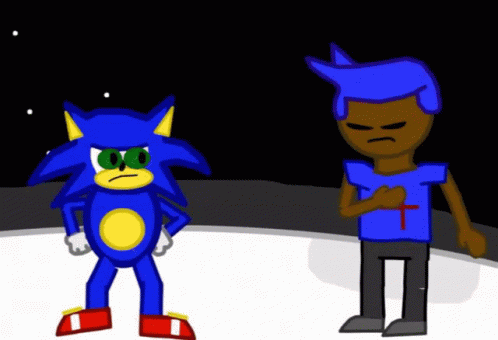 Funny Sonic With Human Head GIF